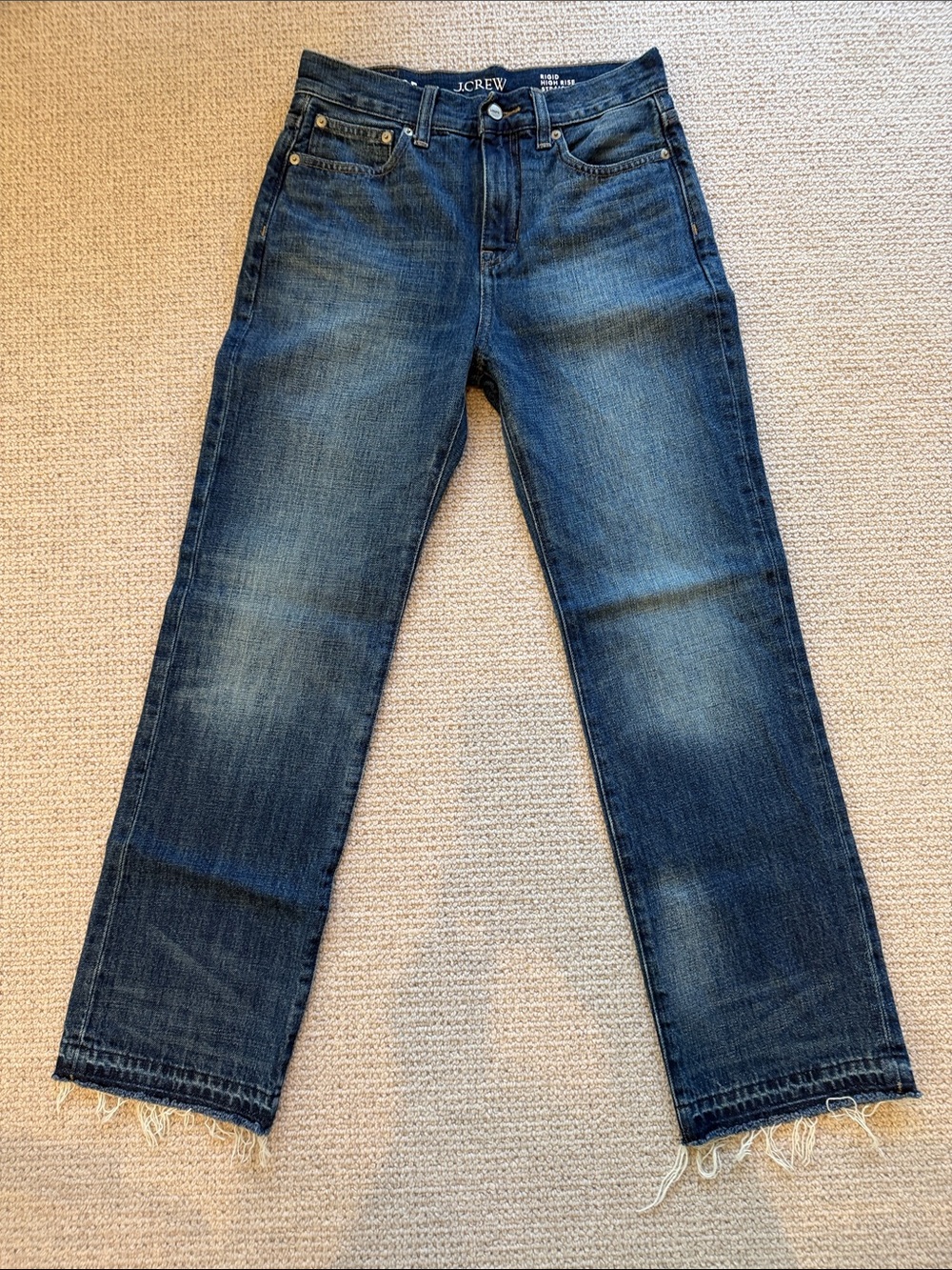 J. Crew Women's Straight-Leg Mid-Blue Denim Jeans